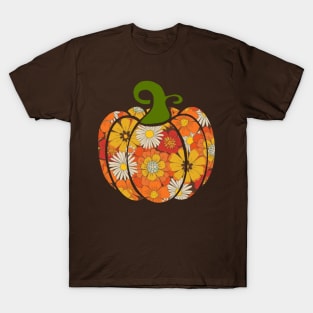 70's Floral Pumpkin T-Shirt